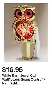 Bath & Body Works White Barn Jewel Owl Wallflowers Scent Control Nightlight Fragrance Plug offer