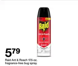 Target Raid Ant & Roach 17.5-oz. fragrance-free bug spray offer