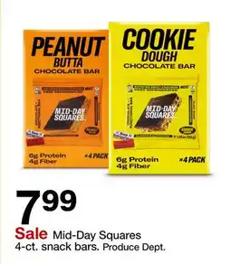 Target Mid-Day Squares 4-ct. snack bars. Produce Dept offer
