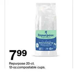 Target Repurpose 20-ct. 12-oz.compostable cups offer