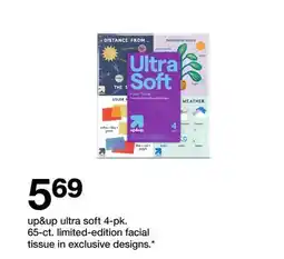 Target up & up ultra soft 4-pk. 65-ct. limited-edition facial tissue in exclusive designs offer