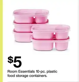 Target Room Essentials 10-pc. plastic food storage containers offer