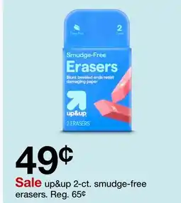 Target up & up 2-ct. smudge-free erasers offer