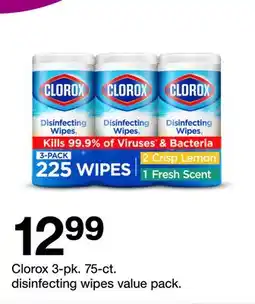 Target Clorox 3-pk. 75-ct. disinfecting wipes value pack offer