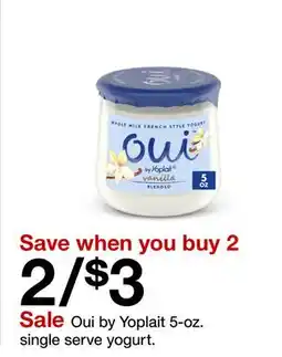 Target Oui by Yoplait 5-oz. single serve yogurt offer