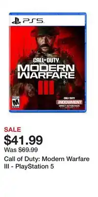 Game Stop Call of Duty: Modern Warfare III - PlayStation 5 offer