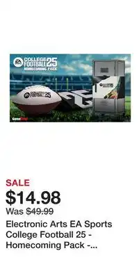 Game Stop Electronic Arts EA Sports College Football 25 - Homecoming Pack - GameStop Exclusive offer