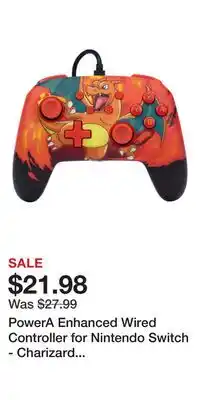 Game Stop PowerA Enhanced Wired Controller for Nintendo Switch - Charizard Vortex offer