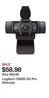Game Stop Logitech C920S HD Pro Webcam offer