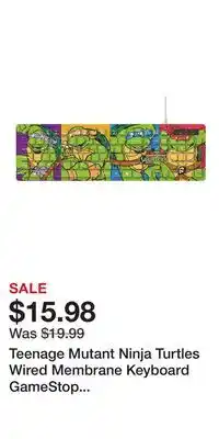 Game Stop Teenage Mutant Ninja Turtles Wired Membrane Keyboard GameStop Exclusive offer