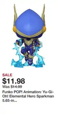 Game Stop Funko POP! Animation: Yu-Gi-Oh! Elemental Hero Sparkman 5.65-in Vinyl Figure GameStop Exclusive offer