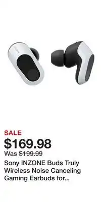 Game Stop Sony INZONE Buds Truly Wireless Noise Canceling Gaming Earbuds for PlayStation 5 and PC - White offer