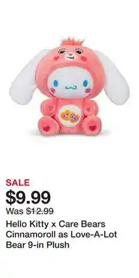 Game Stop Hello Kitty x Care Bears Cinnamoroll as Love-A-Lot Bear 9-in Plush offer