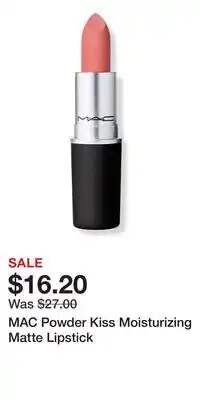 Ulta Beauty MAC Powder Kiss Moisturizing Matte Lipstick offer