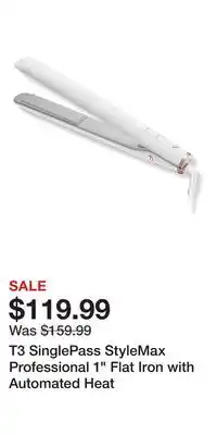 Ulta Beauty T3 SinglePass StyleMax Professional 1 Flat Iron with Automated Heat offer