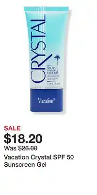 Ulta Beauty Vacation Crystal SPF 50 Sunscreen Gel offer