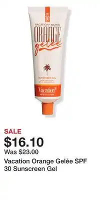 Ulta Beauty Vacation Orange Gelée SPF 30 Sunscreen Gel offer