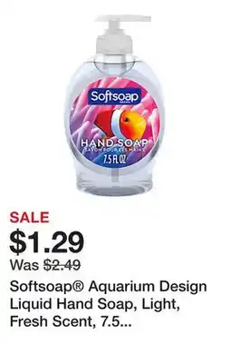 Office Depot Softsoap Aquarium Design Liquid Hand Soap, Light, Fresh Scent, 7.5 Oz Pump Bottle offer