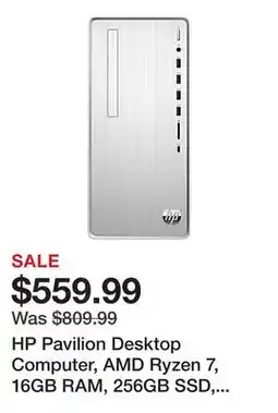 Office Depot HP Pavilion Desktop Computer, AMD Ryzen 7, 16GB RAM, 256GB SSD, Windows 11, (TP01-2096) offer