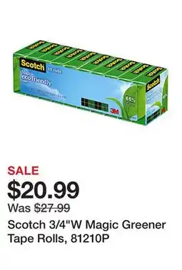 Office Depot Scotch 3/4W Magic Greener Tape Rolls, 81210P offer