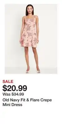 Old Navy Old Navy Fit & Flare Crepe Mini Dress offer