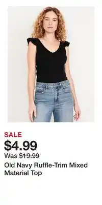 Old Navy Old Navy Ruffle-Trim Mixed Material Top offer