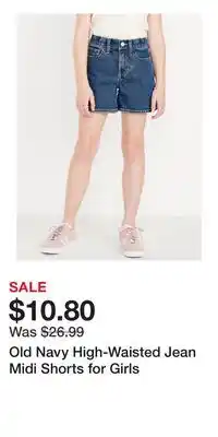 Old Navy Old Navy High-Waisted Jean Midi Shorts for Girls offer
