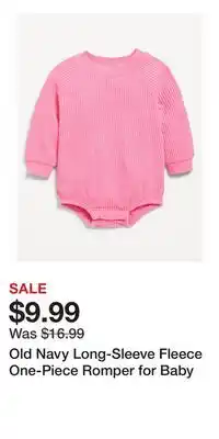 Old Navy Old Navy Long-Sleeve Fleece One-Piece Romper for Baby offer