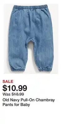 Old Navy Old Navy Pull-On Chambray Pants for Baby offer