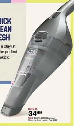 Target Black+decker compact lithium handheld vacuum offer