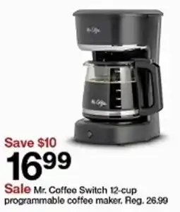 Target Mr. Coffee Switch 12-cup programmable coffee maker offer