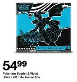 Target Pokémon scarlet & violet black bolt elite trainer box offer