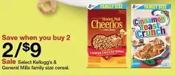 Target Select Kellogg's & General Mills family size cereal offer
