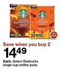 Target Select Starbucks single cup coffee pods offer