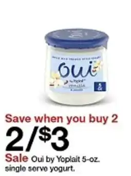 Target Oui by Yoplait single serve yogurt offer