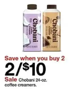 Target Chobani coffee creamers offer