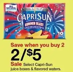Target Select Capri-Sun juice boxes & flavored waters offer