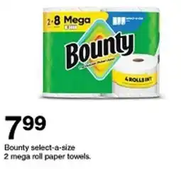 Target Bounty select-a-size 2 mega roll paper towels offer