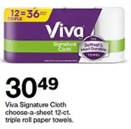 Target Viva Signature Cloth choose-a-sheet triple roll paper towels offer