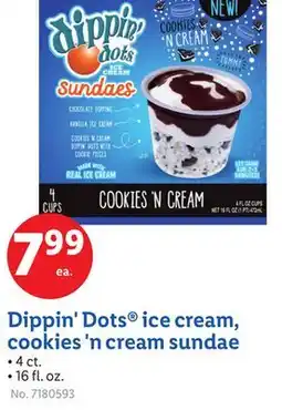 Lidl Dippin' Dots ice cream, cookies'n cream sundae offer