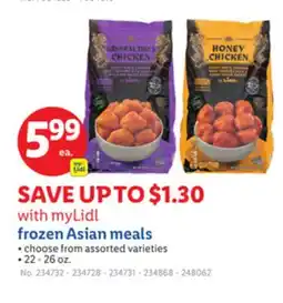 Lidl frozen Asian meals offer
