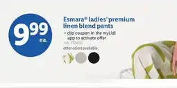 Lidl Esmara ladies' premium linen blend pants offer