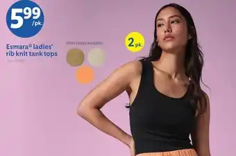 Lidl Esmara ladies' rib knit tank tops offer