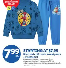Lidl licensed children's sweatpants/sweatshirt offer