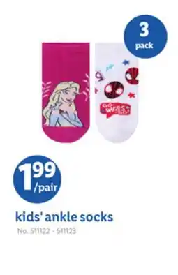 Lidl kids' ankle socks offer