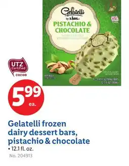 Lidl Gelatelli frozen dairy dessert bars, pistachio & chocolate offer