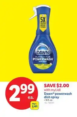 Lidl Dawn powerwash dish spray offer