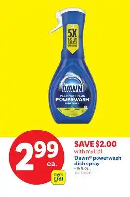 Lidl Dawn powerwash dish spray offer