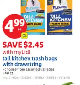 Lidl tall kitchen trash bags with drawstring offer