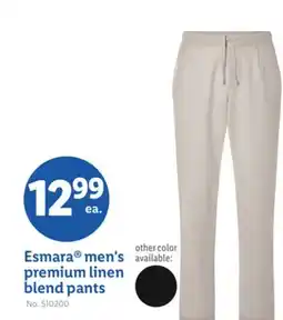 Lidl Esmara men's premium linen blend pants offer